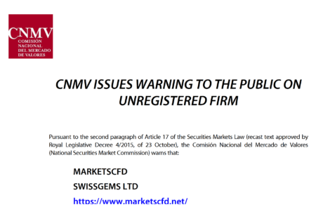 CNMV warns against Swissgems and MarketsCFD