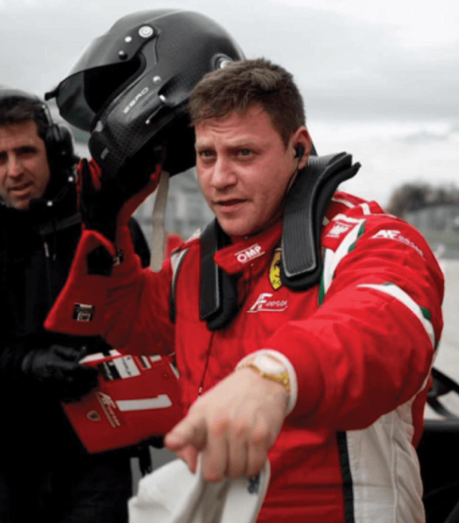 David Cartu in Ferrari dress