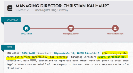 Kai Christian Petersen becomes Christian Kai Haupt