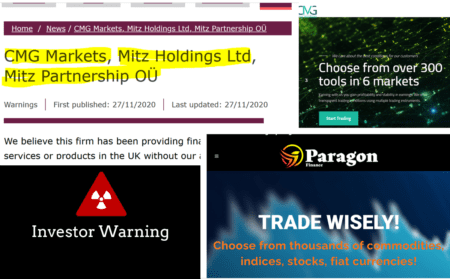 Investor warning against CMG Markets and Paragon Finance