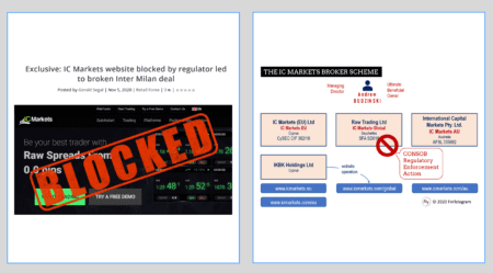 IC Markets has problems with Consob and Inter Milan