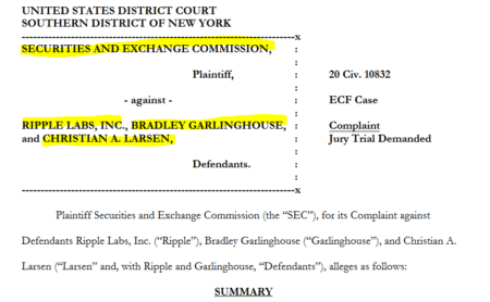 SEC complaint against Ripple Labs