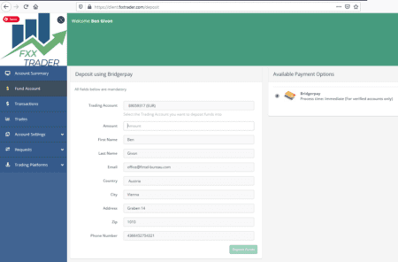 Investor warning FXX Trader scam with Bridgerpay