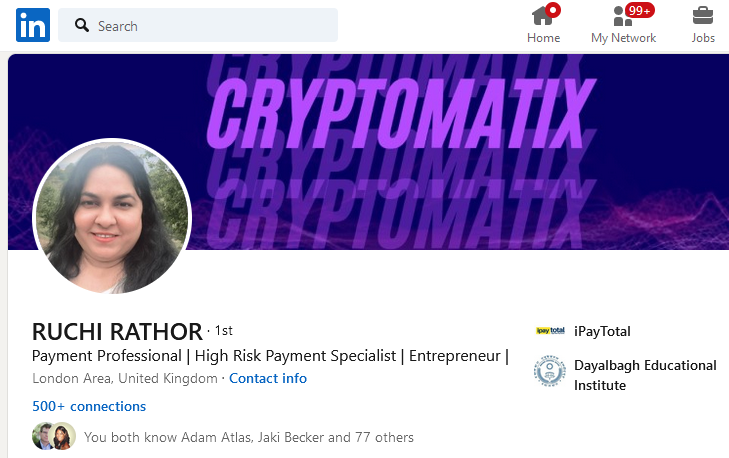 iPayTotal and Ruchi Rathor launch CryptoMatix