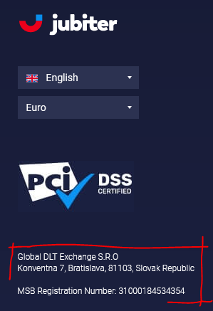 Jubiter platform operated by Global DLT Exchange in Bratislava