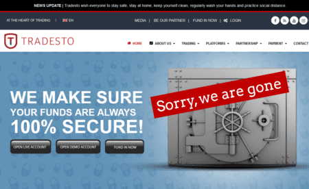 Tradesto broker scam vanished