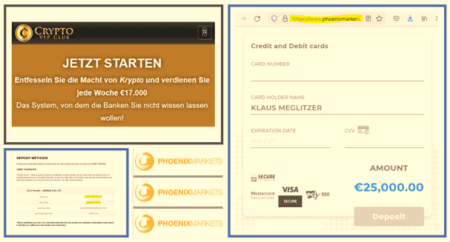 CySEC regulated Phoenix Markets deploys fraudulent Crypto VIP Club campaign