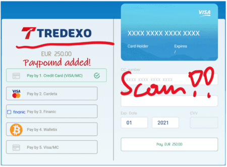 Warning against Tredexo facilitated by Paypound