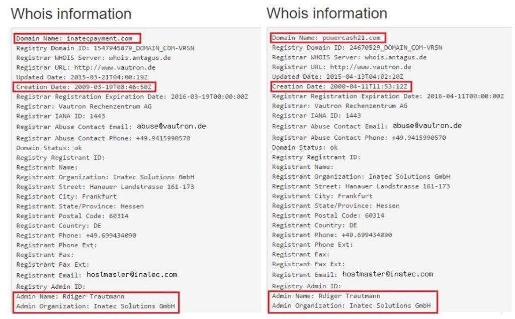 Former Wirecard executive registers Powercash21 and inatec domains