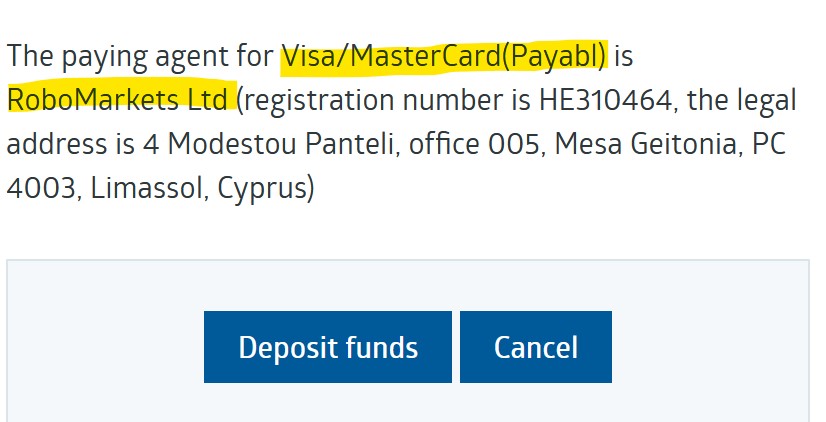 Offshore broker RoboForex deploys CySEC-regulated RoboMarkets as payment agent