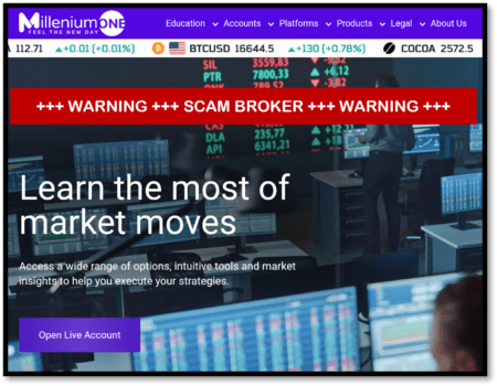 investor warning against MilleniumOne broker scam