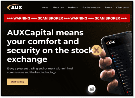 investor warning against AUXCapital broker scam