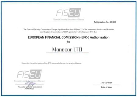 FISEU certificate for Monecor