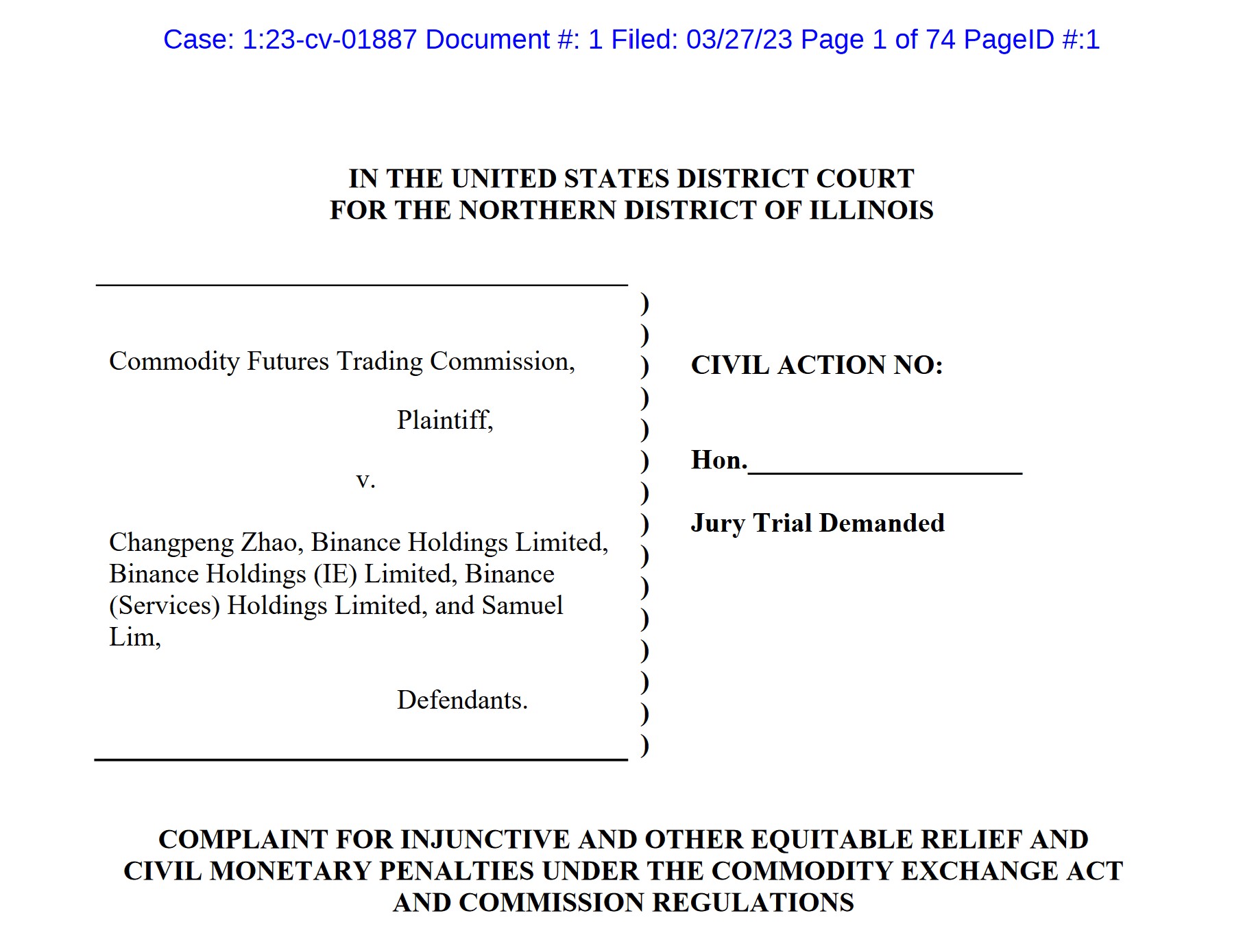 CFTC charges Binance with violating compliance rules