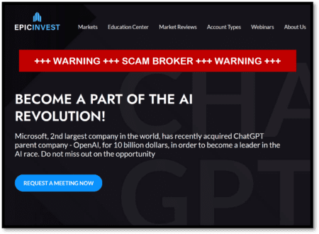 FinTelegram warning against EpicInvest broker scam