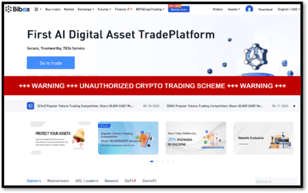 Urgent warning against Bibox crypto trading scheme