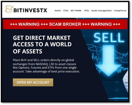 Investor warning against Bitinvestx