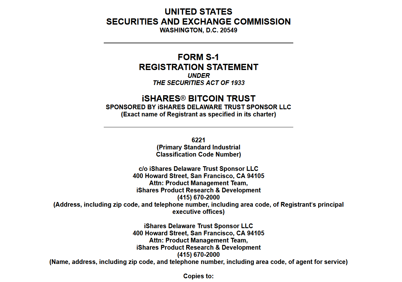 Remarkable: BlackRock Files For Spot Bitcoin ETF And Names ...