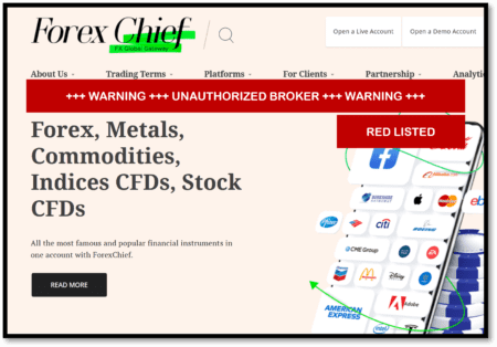 FinTelegram assigned a red compliance rating to offshore broker ForexChief