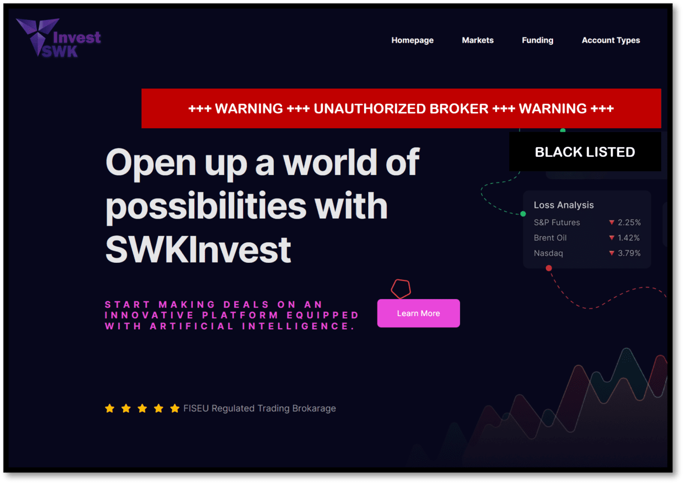investor warning against SWK invest