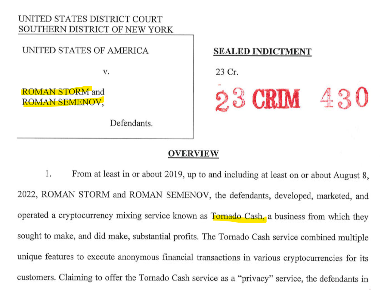 US authoritiesr charge founders ff Russian Tornado Cash