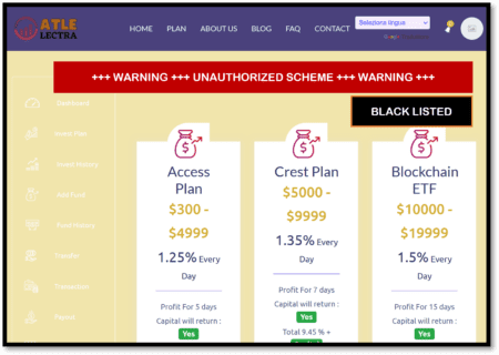 Urgent warning against ATLE LECTRA crypto investment scam