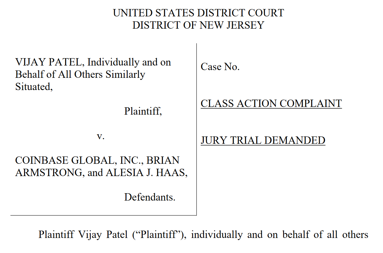 Public-Listed Crypto Exchange Coinbase Has to Face Shareholder Lawsuit Over  SEC Risks! | FinTelegram News
