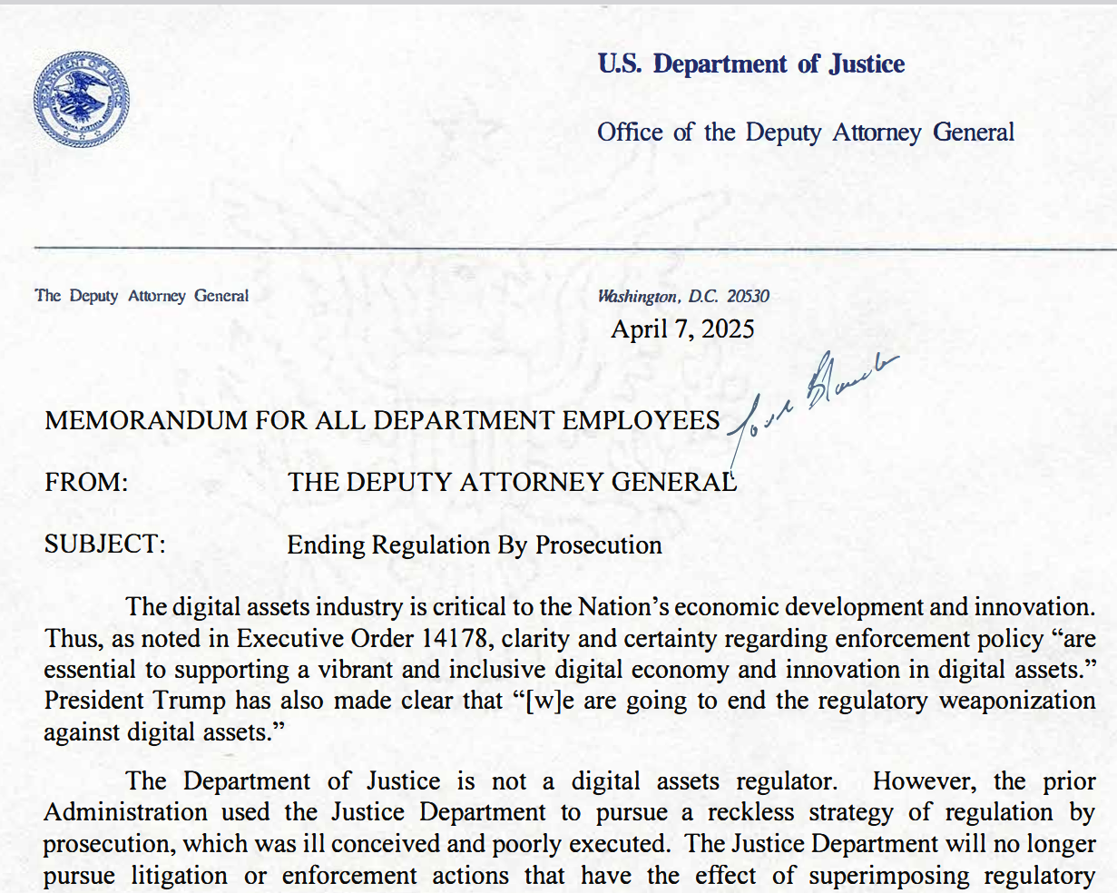 U.S. DOJ Disbands Crypto Enforcement Team - FinTelegram